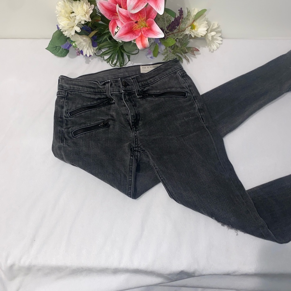rag & bone Charcoal Skinny Jeans - Picture 4 of 6